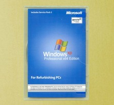 NEW Windows XP Professional x64 Edition 64-bit SP2 CD Disc & Product Key on COA picture