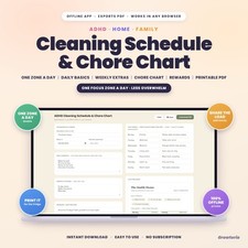 ADHD Cleaning Schedule & Chore Chart App - Weekly Cleaning Planner PDF picture