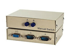 1x2 or 2x1 - 2-Port AB Manual Sharing DB9 RS232 Serial Switch 2-Way Selector Box picture