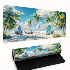 Beach Vacation Mouse Pad/Extra-Large Rectangular/Durable Non-Slip Rubber Mat ♮ picture