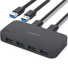 BENFEI USB 3.0 Switch, Switch 2 Computers Share 4 for PC, Black picture