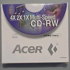 Vintage Acer CD-RW Disc – 650MB / 74min – 4X 2X 1X Multi-Speed – Sealed/New picture