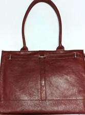 Vintage Buxton Wine-Red Leather Travel/Computer Bag picture