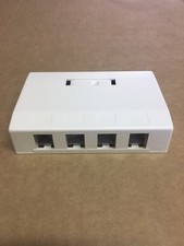 Hubbell ISB4OW Surface Mount Box 4-Port Keystone Office White Data Jack Housing picture