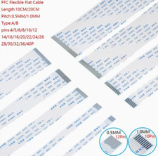 4-20Pin FFC Flexible Ribbon Cable Flat Wire Pitch 0.5/1mm AWM 20624 80C 60V VW-1 picture