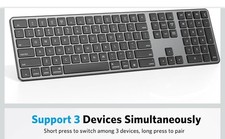 OMOTON Rechargeable Bluetooth Keyboard for Mac, Full Size & Numeric Keypad3... picture