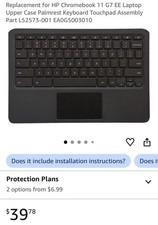 L52573-001 New For HP Chromebook 11 G7 EE Upper Case Palmrest Keyboard Touchpad picture