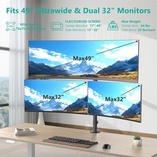 Wali Triple Monitor Mount up to 49 inches, Fully Adjustable 3 Monitor M003-P picture