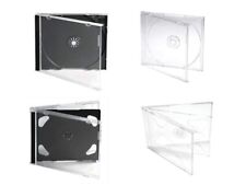 10.4mm Standard CD DVD Jewel Cases Black/Clear Hold 1 or 2 Discs Wholesale Lot picture