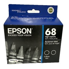 Genuine Epson 68 Black 2PK Ink Cartridge Stylus CX5000, CX6000, Exp: 07/2014 picture