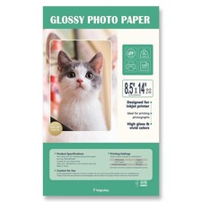 100 PCS Glossy Photo Paper Inkjet Printer 36LB Thin Legal Size 8.5x14 Inch picture