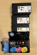 Lot of 3 New Open Box Genuine HP Ink Cartridges: 962XL Black+962 Magenta/Yellow picture