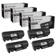 Compatible Toner Replacement for Lexmark 501H 50F1H00 HY (Blk, 4-Pk) picture