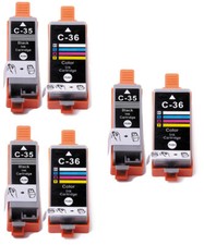 6PK PGI 35BK CLI 36C Ink Tanks + chip for Canon Pixma iP100 iP110 TR150 w/ chip picture