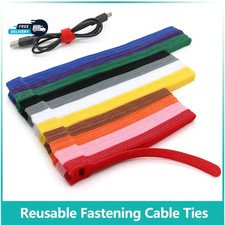 Reusable 10-100Pcs Hook and Loop Cable Ties Fastening Organizer DIY Cord Straps● picture
