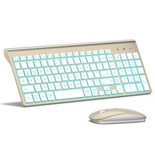 Backlight Wireless Keyboard and Mouse Combo, Silen t& Slim Light up keyboard Set picture