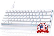 Teclado Mecanico 60 Por Ciento de Con Cable Switches Rojos LED Blanco picture