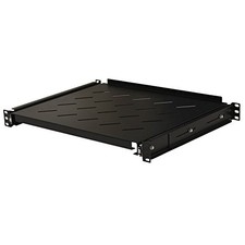 4-Post Sliding Server Shelf, Cold Rolled Steel, Black, Venting, Adjustable, 3... picture