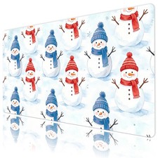 Winter Cute Red and Blue Christmas Snowman Mat for Keyboard and Mouse Desk Pad picture