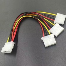 4 Pin Molex Male to 3 Female IDE Power Supply Cable Splitter Adapter PC PSU picture
