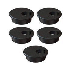 MAHDPRO 2 Inch Desk Grommet - Pack of 5 Black ABS Cable Hole Covers picture