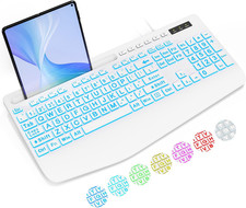 Wired Large Print Backlit Computer Keyboard with Wrist Rest | K21Pro picture