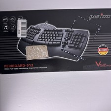 Perixx Keyboard PERIBOARD 512 USB Wired Full-Size Ergonomic Works Black picture