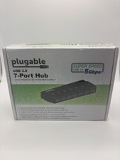 NEW SEALED Plugable USB3-HUB7-81X  5Gbps 7 Port USB 3.0 Hub #652O picture