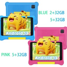 Anmecs Kids Tablet 7 inch Android 13 Tablets 5+32GB with Shockproof Blue ＆ Pink picture