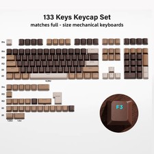 Shine Through PBT Double Shot Keycaps 133 Keys Gray Cherry Profile Full Size picture