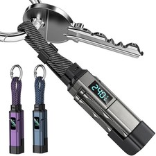4-in-1 65W USB-C Charging Cable Keychain Fast Charger w/ Power Display picture