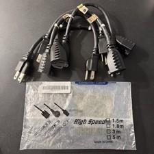 1 Ft Extension Power Cable 5 Pack 300v Black Open Box  picture