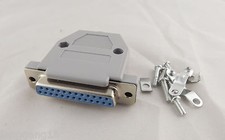 1pcs DB25 Female 25 Pin 2 Rows D-Sub Connector Grey Plastic Hood Cover Backshell picture