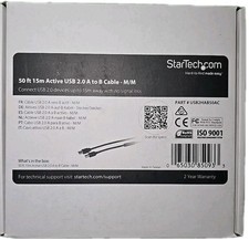 StarTech 15m / 50 ft Active USB 2.0 A to B Cable M/M USB2HAB50AC *NEW In Box* picture