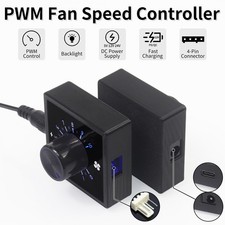 4-Pin 12V PWM Fan Speed Controller Backlight Type-C PD/QC DC5521 for PC Cooling picture