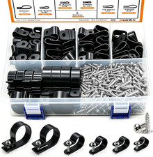 306PCS Cable Clips Assortment Kit Nylon R Type Wire Mount Clamps Includes picture