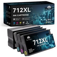 ** NEW HP Ink | 712XL / 712 | Black / Color | With Chip | Compatible | 4-Pack picture