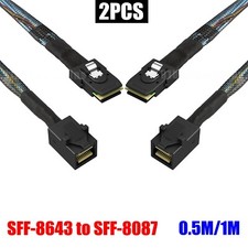2 Packs 6G Internal Mini SAS Cable HD SFF-8643 to SFF-8087 SAS 2.1 RoHS 0.5~1M picture