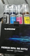 NEW Wokok Premium Ink Refill Bottle 522 - 4 Pack Sealed picture