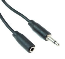 12ft 3.5mm SLIM MONO TS (2 conductor) Male to Female Audio EXTENSION Cable picture