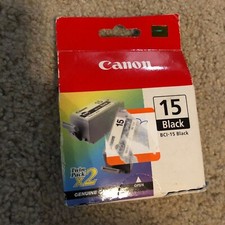 Canon BCI-15 Black Ink Cartridge Twin Pack 8190A003 Genuine ~ New / Sealed picture