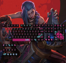 Jinx Keycaps LoL PBT Dye-Sub Non-Genuine GK for Mechanical Keyboard picture