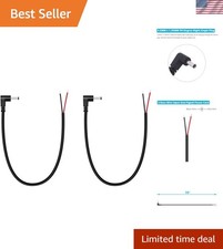 2-Pack 3.5mm x 1.35mm DC Power Pigtail Cable with 90° Right Angle Plug picture