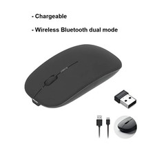 Rechargeable Silent Business Wireless & Bluetooth Mouse White&Black. picture