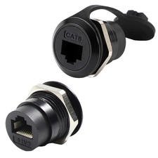 2Pack RJ45 Panel Mount Coupler, Ethernet LAN Pass through Connector, CAT6 Female picture