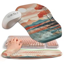 2in1 Ergonomic Set Wave Keyboard Wrist Rest Slope Mouse Pad Foam Landscape picture