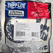 Tripp Lite Gold Plated Null Modem Cable DB9F to DB25M 6 ft Black P456-006 picture