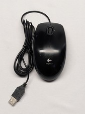Vintage Logitech M110 Mouse Scroll Wired Optical Black PC USB 530 picture