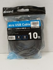 Inland USB-A to Micro USB-B Cable Nickel Plated, 10ft picture