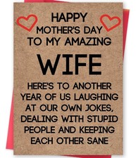 Funny Mother s Day Card Wife from Husband Greeting Ziwenhu Mothers picture